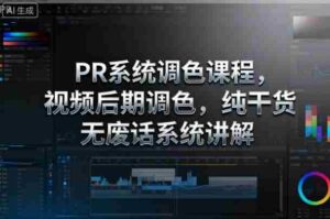 PR系统调色课程，视频后期调色，纯干货无废话系统讲解-中创网_分享创业项目_助您在家赚钱