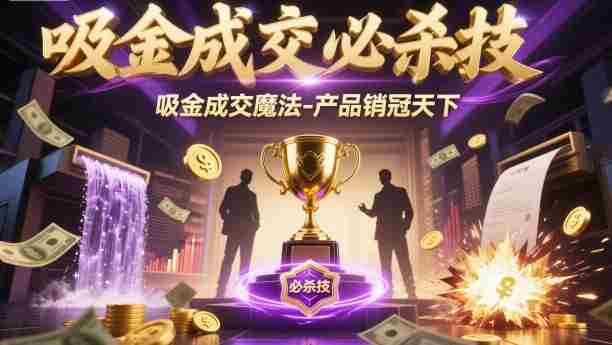 吸金成交必杀技，吸金成交魔法-产品销冠天下-中创网_分享创业项目_助您在家赚钱