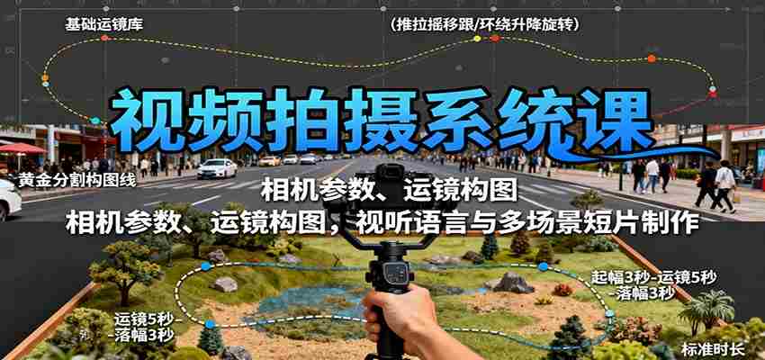 视频拍摄系统课：相机参数、运镜构图，视听语言与多场景短片制作-中创网_分享创业项目_助您在家赚钱