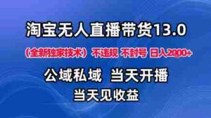 淘宝无人直播13.0,公域私域技术,不封号,不违规布局下半年旺季赛道,日入1K+(独家技术)【揭秘】-中创网_分享创业项目_助您在家赚钱
