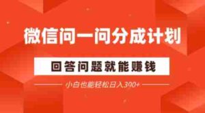 微信问一问分成项目,回答问题就能賺钱,小白也能轻松日入2张-中创网_分享创业项目_助您在家赚钱
