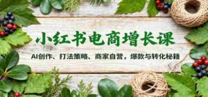 小红书电商增长课:AI创作、打法策略、商家自营,爆款与转化秘籍-中创网_分享创业项目_助您在家赚钱