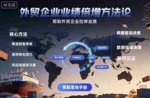 外贸企业业绩倍增方法论,帮助外贸企业拉伸业绩-中创网_分享创业项目_助您在家赚钱
