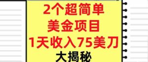 2个超简单美金项目，1天收入75美刀，3分钟学会，内部教程（大揭秘）-中创网_分享创业项目_助您在家赚钱