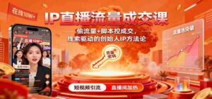 IP直播流量成交课:偷流量+脚本控成交,线索驱动的创始人IP方法论-中创网_分享创业项目_助您在家赚钱