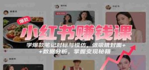 小红书赚钱课:学爆款笔记对标与模仿,做吸睛封面 + 数据分析,掌握变现秘籍-中创网_分享创业项目_助您在家赚钱
