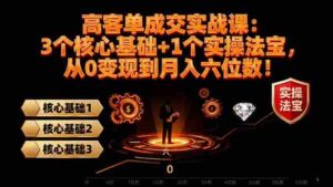 (16443期)高 客单成交实战课:3个核心基础+1个实操法宝,从0变现到月入六位数!-中创网_分享创业项目_助您在家赚钱