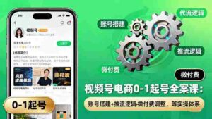 (16262期)视频号电商0-1起号全案课:账号搭建+推流逻辑+微付费调整,等实操体系-中创网_分享创业项目_助您在家赚钱