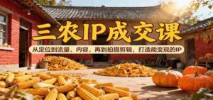三农IP成交课:从定位到流量、内容,再到拍摄剪辑,打造能变现的IP-中创网_分享创业项目_助您在家赚钱