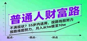 普通人财富路：不满现状？按路线图努力，月入从1w提至10w，55岁内适用-中创网_分享创业项目_助您在家赚钱