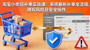 (16239期)淘宝小类目补单实战课:系统解析补单全流程、降权风险及安全操作-中创网_分享创业项目_助您在家赚钱