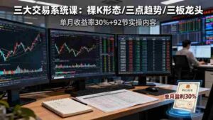(16269期)三大交易系统课:裸K形态/三点趋势/三板体系,单月收益率30%+92节实操内容-中创网_分享创业项目_助您在家赚钱
