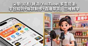 (16147期)头条/好看/腾讯/YouTube/多变现课:平台规则+爆款制作+直播带货,三维教学-中创网_分享创业项目_助您在家赚钱