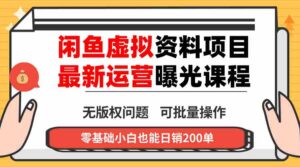 (16235期)闲鱼虚拟资料最新变现玩法,一人多店无需囤货,多管道收益独家玩法…-中创网_分享创业项目_助您在家赚钱