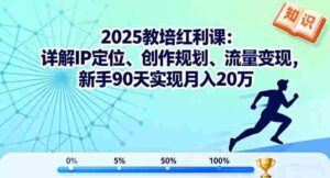 (16178期)2025教培红利课:详解IP定位、创作规划、流量变现,新手90天实现月入20万-中创网_分享创业项目_助您在家赚钱