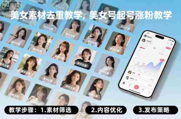 美女素材去重教学，美女号起号涨粉教学-中创网_分享创业项目_助您在家赚钱