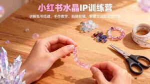 (16475期)小红书水晶IP训练营,讲解账号搭建、手作教学、拍摄剪辑,全流程运营技能-中创网_分享创业项目_助您在家赚钱