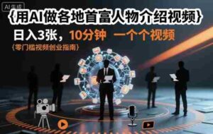 用AI做各地首富人物介绍视频，日入3张，10分钟一个视频-中创网_分享创业项目_助您在家赚钱