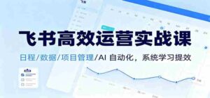 飞书高效运营实战课:日程/数据/项目管理/AI 自动化,系统学习提效-中创网_分享创业项目_助您在家赚钱