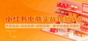 小红书电商实战攻略3.0:开店选品+自动运营+测款怼款,新手快速起店盈利-中创网_分享创业项目_助您在家赚钱