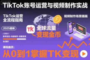 2025最新TikTok账号运营与视频制作实战全流程,从0到1掌握TK变现(含11月最新TK搬运技术)-中创网_分享创业项目_助您在家赚钱