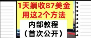 1天躺收87美刀,用这2个方法,长期稳定,超简单,内部教程-中创网_分享创业项目_助您在家赚钱