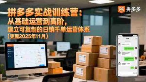 (16700期)拼多多实战训练营:从基础运营到高阶,建立可复制的日销千单运营体系(更新11月)-中创网_分享创业项目_助您在家赚钱