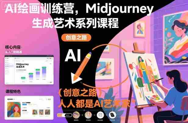 AI绘画训练营，Midjourney生成艺术系列课程，人人都是AI艺术家-中创网_分享创业项目_助您在家赚钱