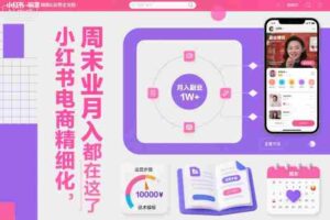 小红书电商精细化运营全流程,周末副业月入1W+,全套方法都在这了-中创网_分享创业项目_助您在家赚钱