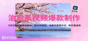 治愈系视频爆款制作,700万播放量案例解析,图片转视频,海量风景提示词,新手直接用-中创网_分享创业项目_助您在家赚钱