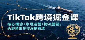 TikTok跨境掘金课,核心概念+账号运营+物流营销,头部博主带你深耕赛道-中创网_分享创业项目_助您在家赚钱