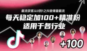 截流获客从0到1之抖音爆量截流,每天稳定加100+精准粉,适用于各行业-中创网_分享创业项目_助您在家赚钱
