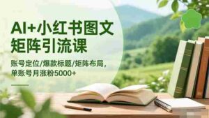 (16530期)AI+小红书图文矩阵引流课:账号定位/爆款标题/矩阵布局/单账号月涨粉5000+-中创网_分享创业项目_助您在家赚钱