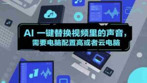 AI一键替换视频里的声音，需要电脑配置高或者云电脑-中创网_分享创业项目_助您在家赚钱
