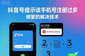 抖音号提示该手机号注册过多，频繁的解决技术-中创网_分享创业项目_助您在家赚钱