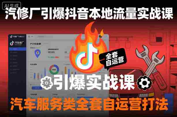 汽修厂引爆抖音本地流量实战课，汽车服务类全套自运营打法-中创网_分享创业项目_助您在家赚钱