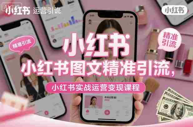 小红书图文精准引流,小红书实战运营变现课程