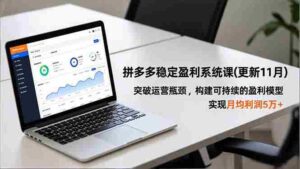 (16641期)拼多多稳定盈利系统课(更新11月),突破运营瓶颈,构建可持续的盈利模型,实现月均利润5万+-中创网_分享创业项目_助您在家赚钱