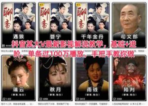 抖音某大V最新影视解说教学,基础+进阶,单条过100万播放,手把手教你做-中创网_分享创业项目_助您在家赚钱