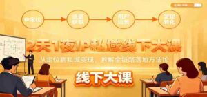 2天1夜IP私域线下大课:从定位到私域变现,拆解全链路落地方法论-中创网_分享创业项目_助您在家赚钱