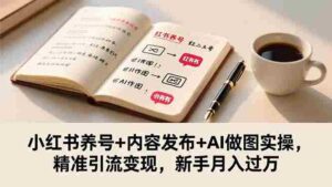 (16498期)小红书养号+内容发布+AI做图实操,精准引流变现,新手月入过万-中创网_分享创业项目_助您在家赚钱