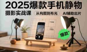 2025爆款手机静物摄影实战课,从构图到布光,不用贵设备,AI辅助出片-中创网_分享创业项目_助您在家赚钱