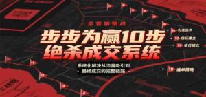 步步为赢10步绝杀成交系统，系统化解决从流量吸引到最终成交的完整链路-中创网_分享创业项目_助您在家赚钱