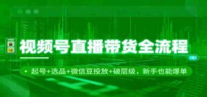 视频号直播带货全流程:起号+选品+微信豆投放+破层级,新手也能爆单-中创网_分享创业项目_助您在家赚钱