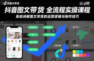 抖音图文带货全流程实操课程,系统讲解图文带货的运营逻辑与制作技巧-中创网_分享创业项目_助您在家赚钱