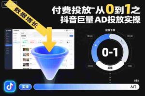 付费投放从0到1之抖音巨量AD投放实操-中创网_分享创业项目_助您在家赚钱