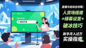 (16605期)直播冷启动全攻略:人货场搭建+绿幕设置+破冰技巧,新手月入过万实操指南-中创网_分享创业项目_助您在家赚钱