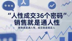 人性成交36个密码,销售就是通人性,成交就是搞定人-中创网_分享创业项目_助您在家赚钱