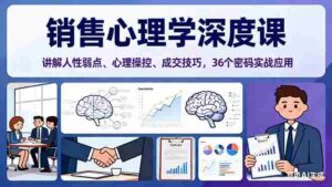 (16456期)销售心理学深度课,讲解人性弱点、心理操控、成交技巧,36个密码实战应用-中创网_分享创业项目_助您在家赚钱