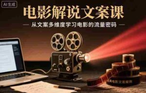电影解说文案课,从文案多维度学习电影的流量密码-中创网_分享创业项目_助您在家赚钱